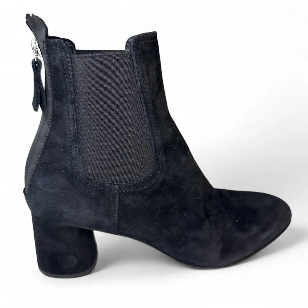 AGL Women's Lisette Almond Toe Mid Heel Stretch Booties EU 38.5 Black